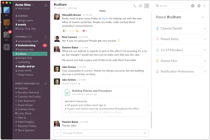 best project management tools slack