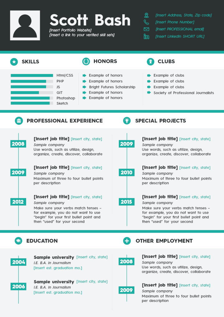 Free PSD Resume Templates 2