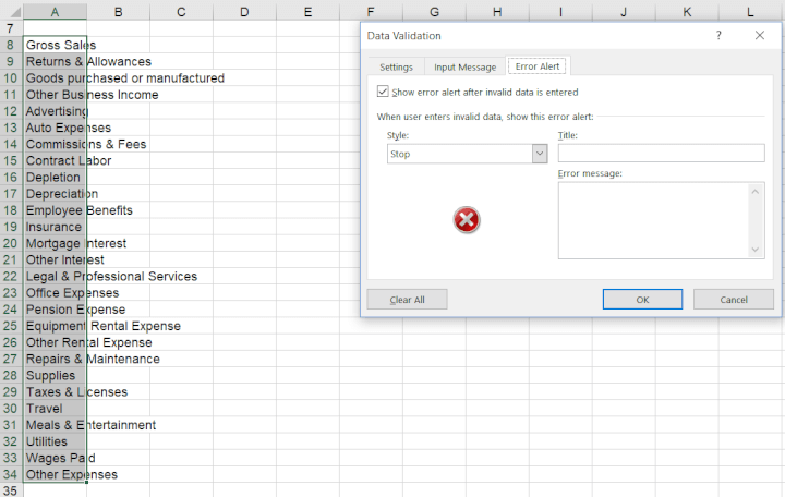 how to do taxes in excel