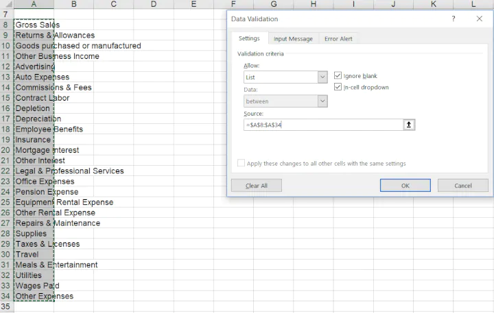 how to do taxes in excel