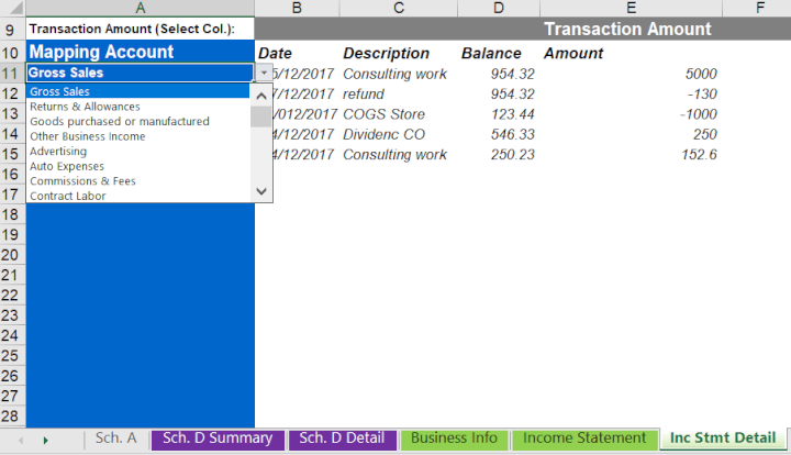 how to do taxes in excel