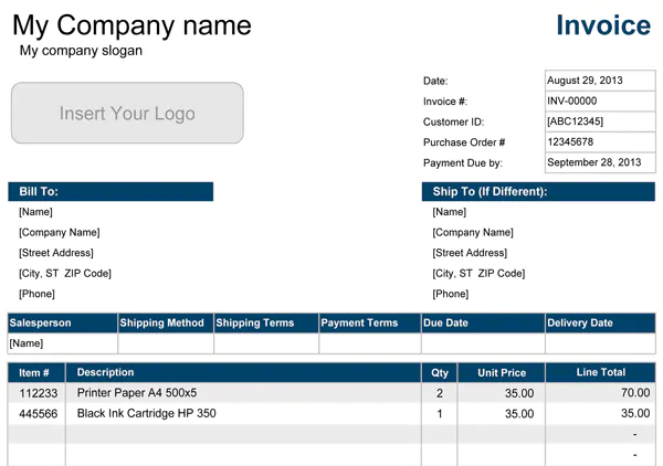 excel business model template shipping-invoice-template