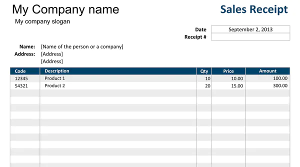 excel business model template sales-receipt-template