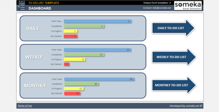 Excel Business Templates - To do list template