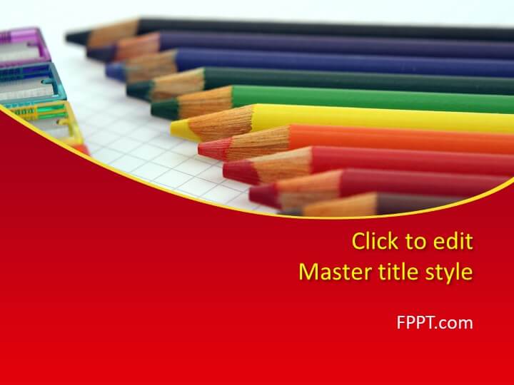 Colored pencils PowerPoint template