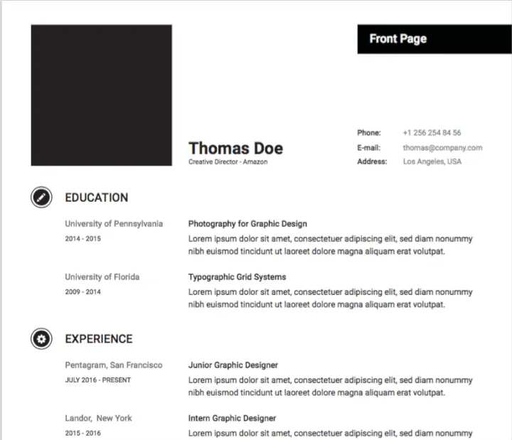 Creative director resume template