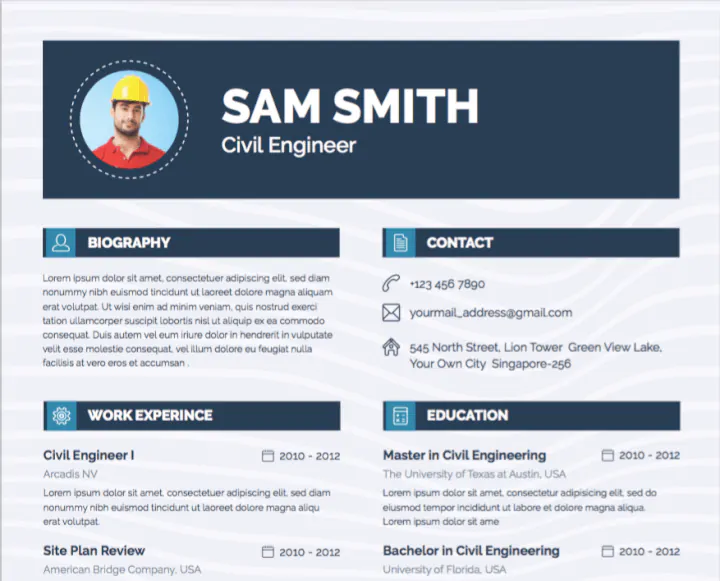 Civil engineering resume template