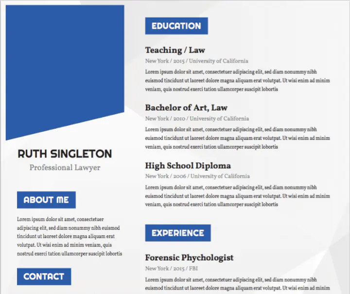 Lawyer resume template