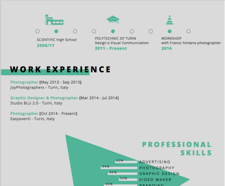 Artistic resume template