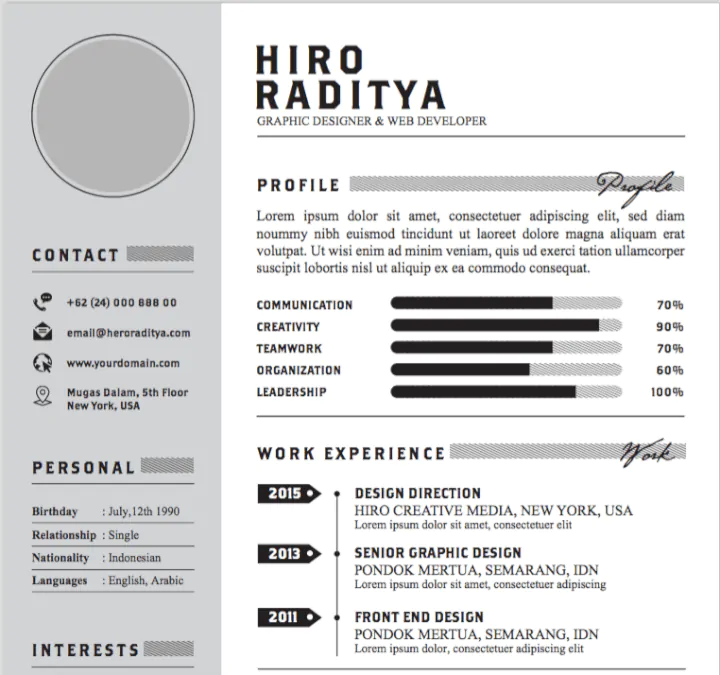 infographic resume templates 2022 word