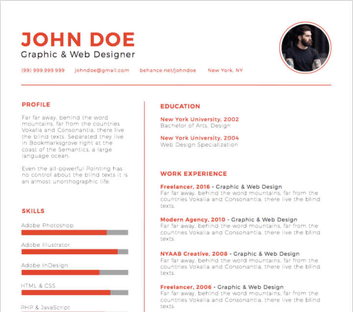 Retro resume template