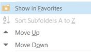 Outlook-show-in-favorites