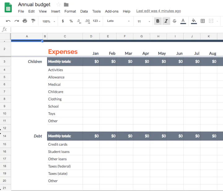 Project-management-template-Google-Sheets-annual-expenses