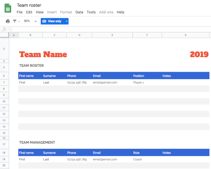 Project-management-template-Google-Sheets-team-roster