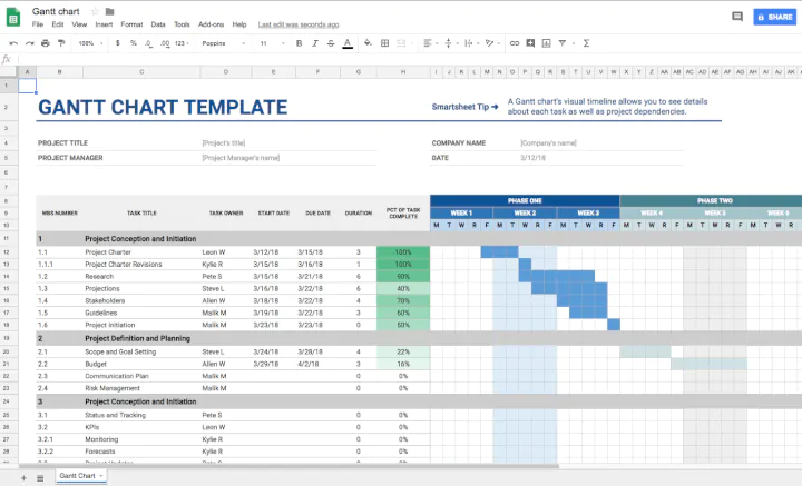 Project-management-template-Google-Sheets-gantt-chart