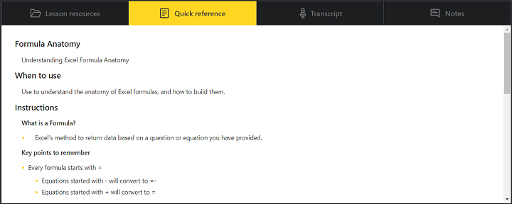 text microlearning example