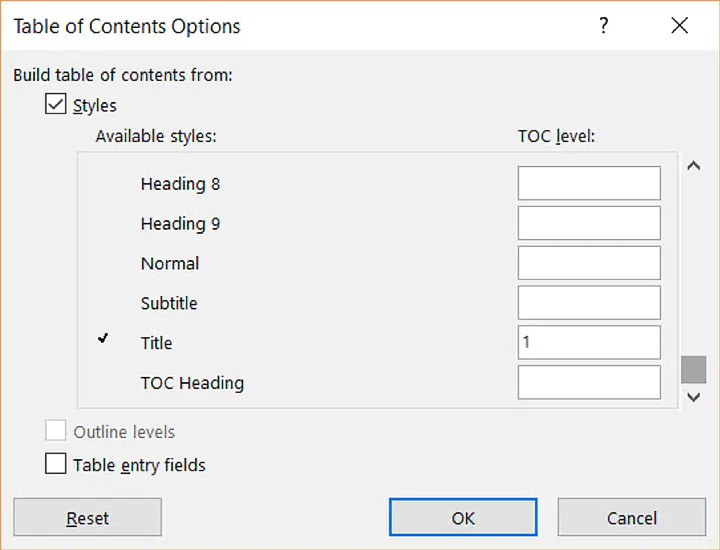Create-table-of-contents-Word