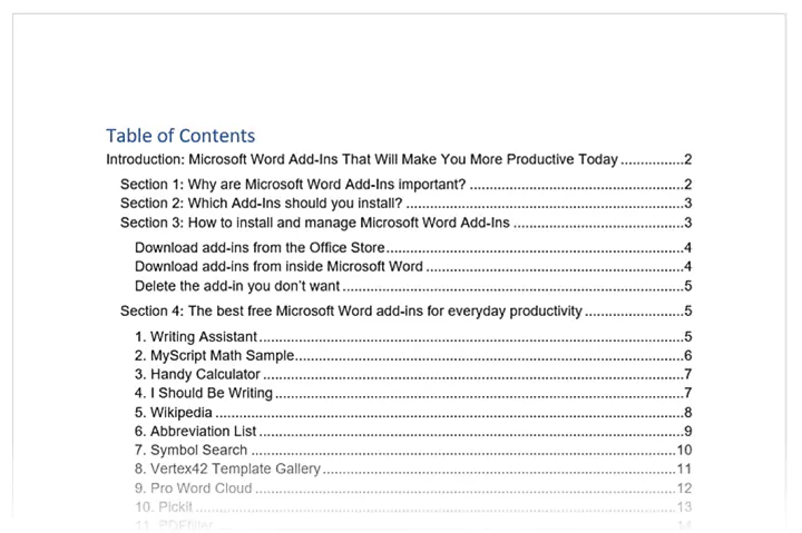 Create-table-of-contents-Word