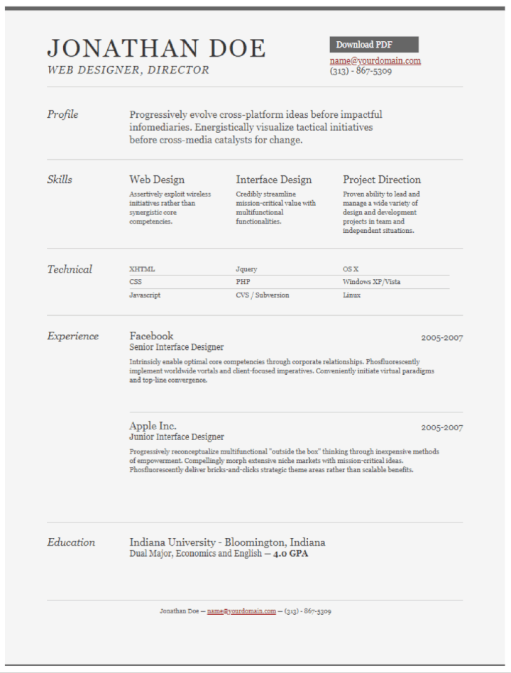 Free-html-resume-templates