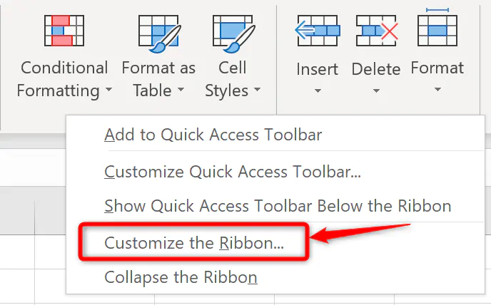 Power-Pivot-customize-ribbon