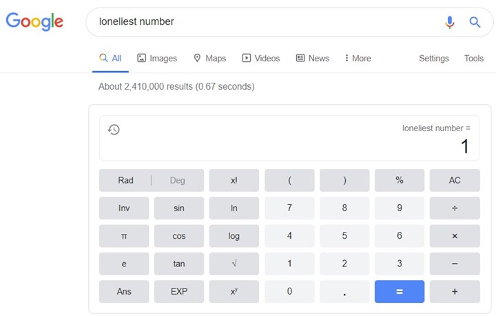 google-loneliest-number-best-easter-eggs