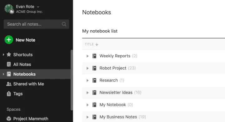 evernote - remote work tools
