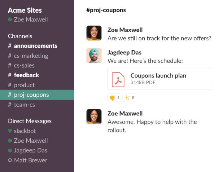 slack interface