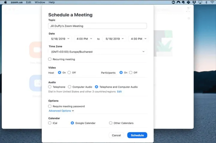 Schedule Zoom Meeting