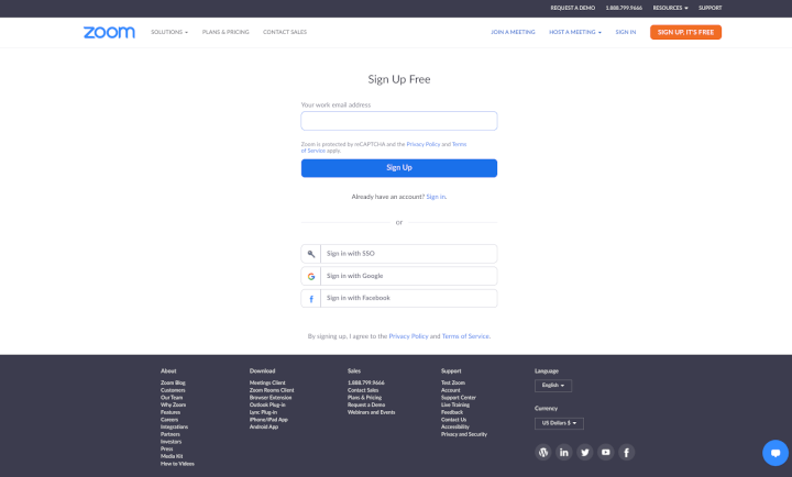 Register a Zoom account