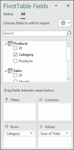 pivot tables fields totals