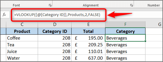 VLOOKUP formula