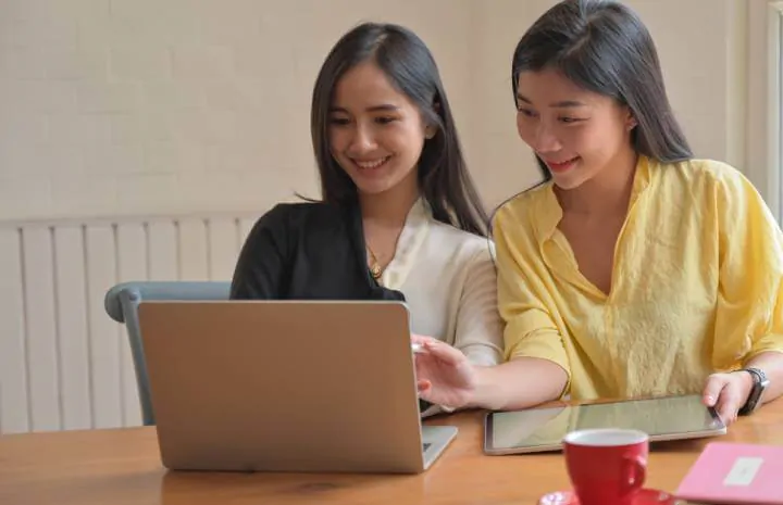 two students learning together