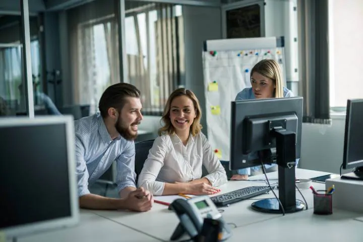 coworkers learning together