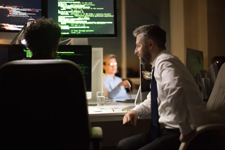 colleagues learning cyber security skills
