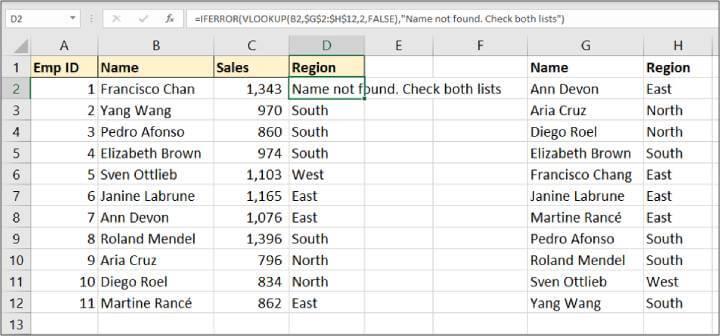 Excel IFERROR formula