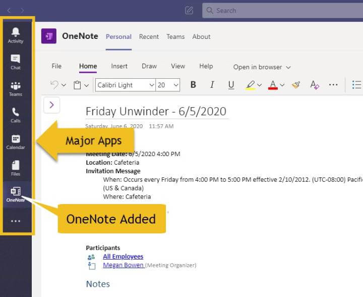 Microsoft Teams - major apps