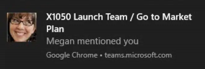 Microsoft Teams - mention notification