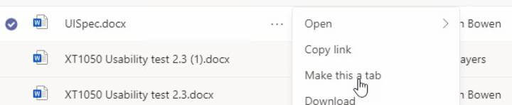 Microsoft Teams - Make this a tab