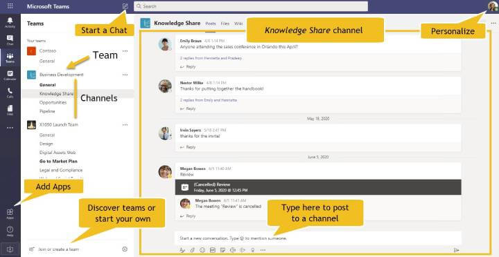 Microsoft Teams Interface