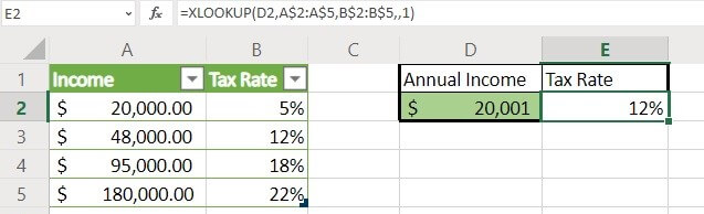 xlookup approximate larger match