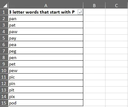wildcard characters question mark - letter p