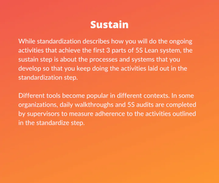 Lean Six Sigma 5S - Sustain
