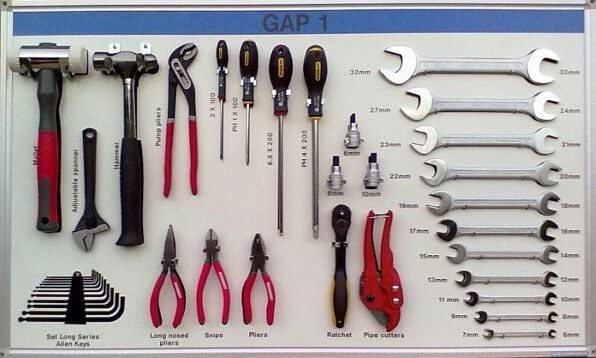 5S shadow board for tools