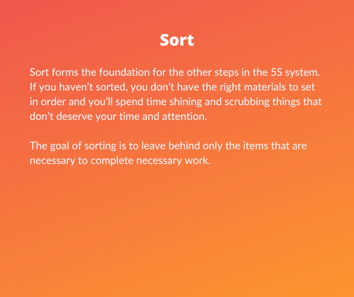 Lean Six Sigma 5S - Sort