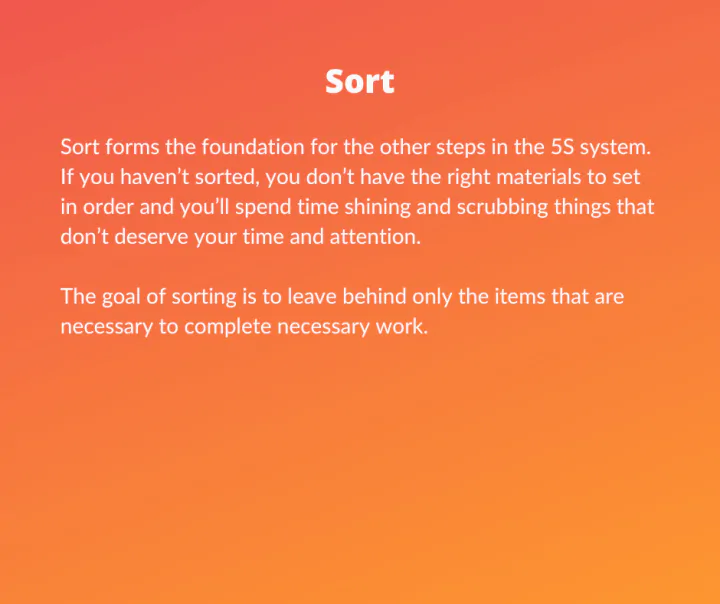 Lean Six Sigma 5S - Sort