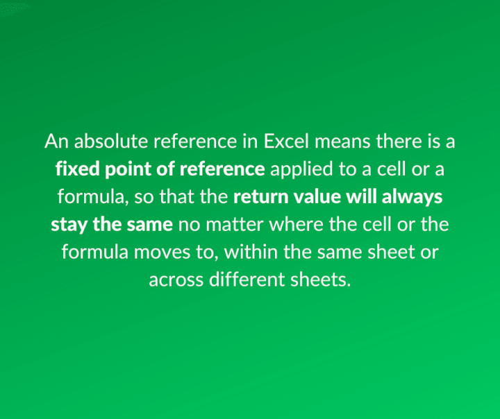 Absolute reference Excel