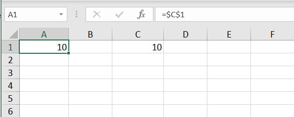 Absolute reference Excel