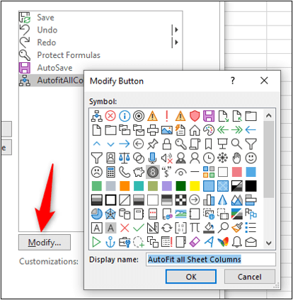 VBA Code Library - Modify Button