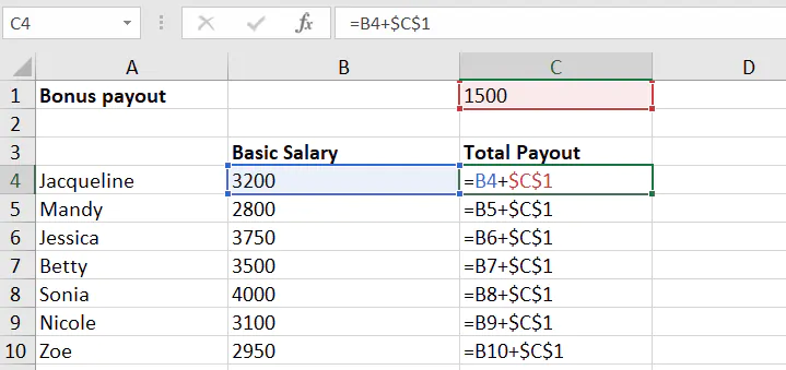absolute reference excel example