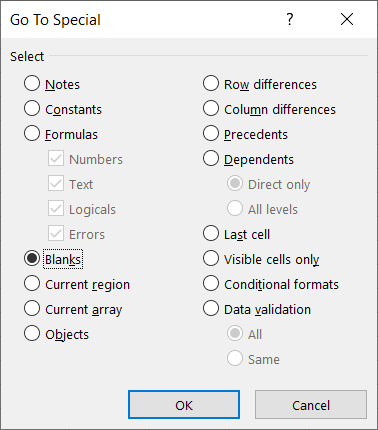 How to remove blank rows in Excel